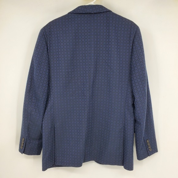 J. Crew Ludlow Navy Blue Black Starburst Ormezzano Italy Men Blazer Suit Jacket - Picture 2 of 10